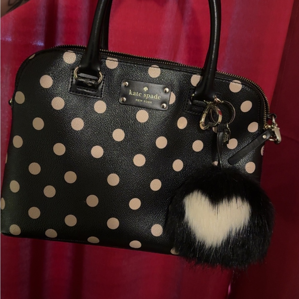 Kate Spade Black and Cream Polka Dot Purse
